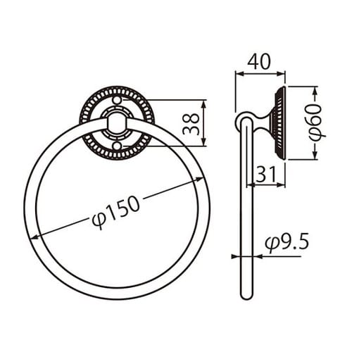 BT−104マガレットタオルリングクロム