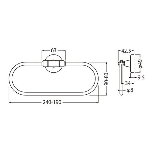 BT−109ハーブタオルリング190金