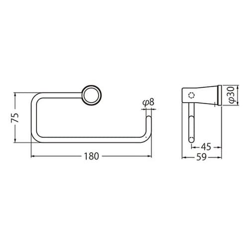BT−113ハミルトンタオルリング白木
