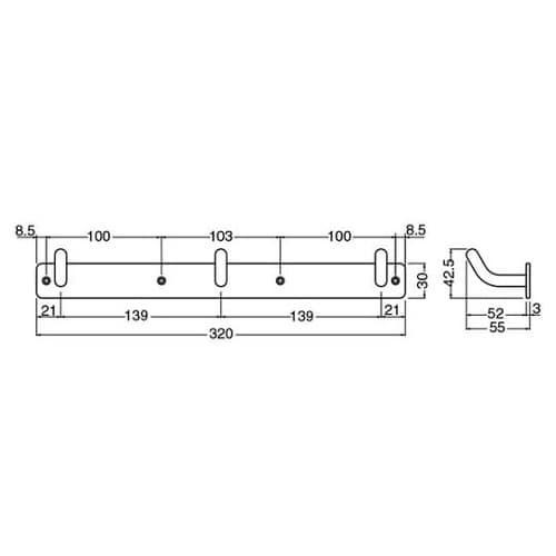 CB−15 三連丸棒フッククローム