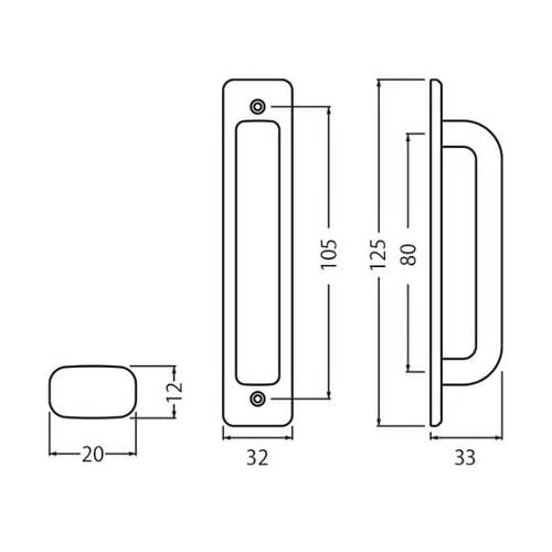 DW−1小判座付取手125ミリ白木ウッド
