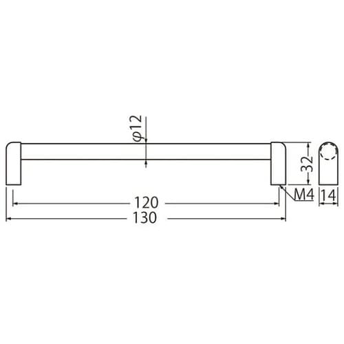 HC−44自然木ハンドル120Nクローム