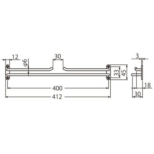 NH−4 B形二段掛棒400ミリアンバー