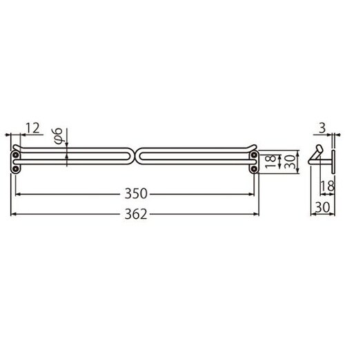 NH−5 U形二段掛棒350ミリアンバー