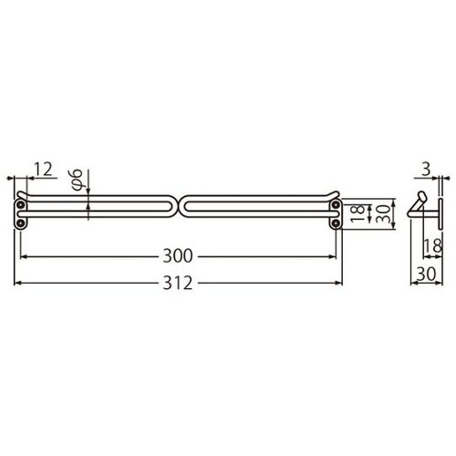 NH−5 U形二段掛棒300ミリアンバー
