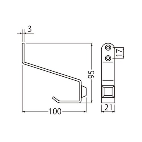 RS−10 フック付戸当りアンバー