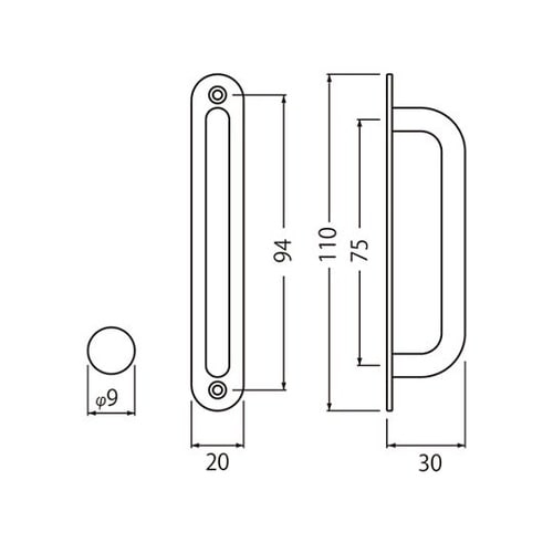 ST−40 9Φ丸棒座付取手小鏡面磨