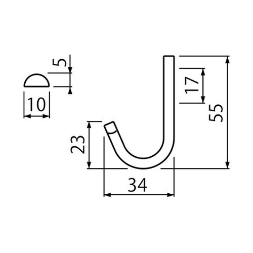 ST−51 半丸J形フック鏡面磨
