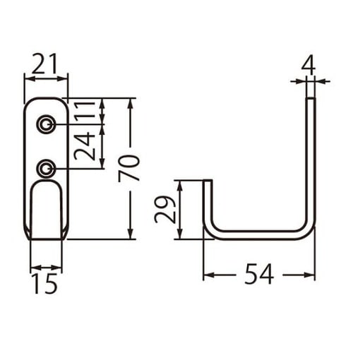 ST207 L形フック4tLソフトミラー