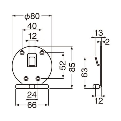 FEX5消火器フック丸形ヘアーライン