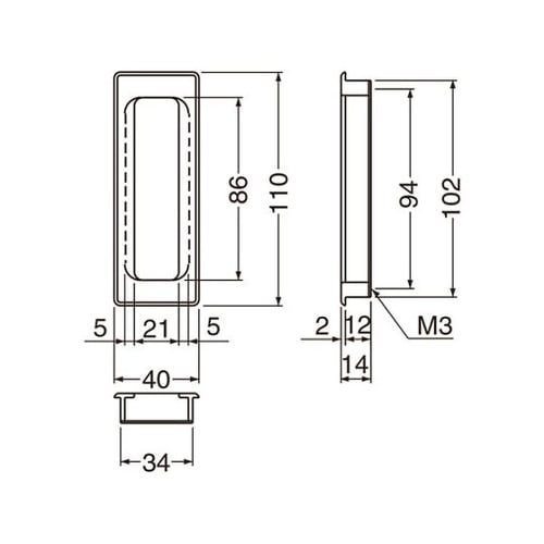 MZ5 ソリッド長角両手掛110ミリWH
