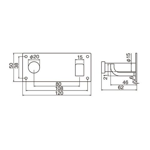 ST290フラットフック2連ヘアーライン