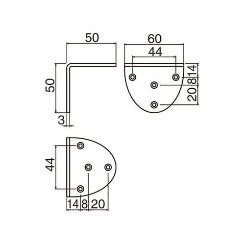 TBR2オーバルワイド棚受けL
