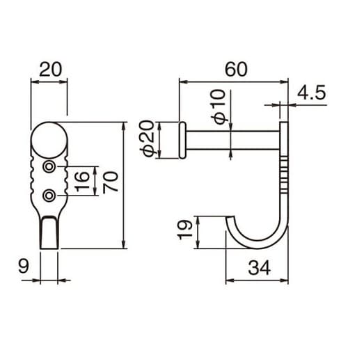 CF28 ブルゴス帽子掛Nブラック