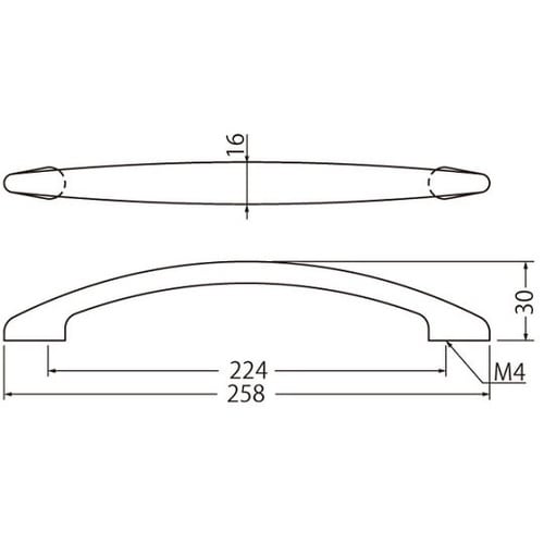 クラブハンドル ステンレス製 224mm