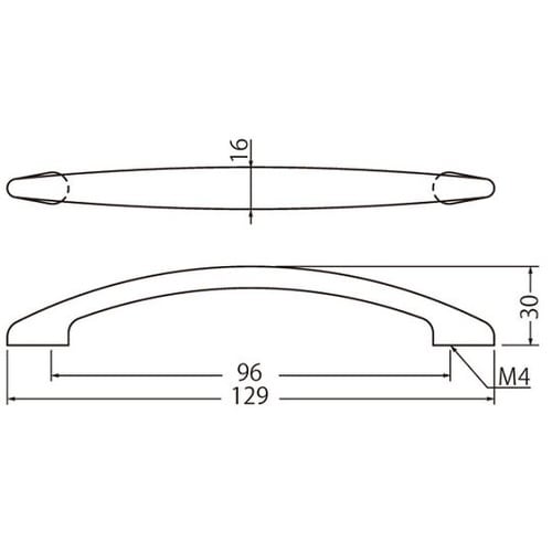 クラブハンドル ステンレス製 96mm