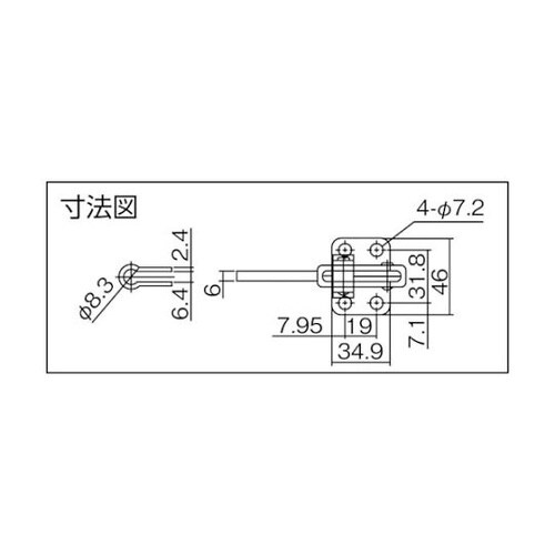 下方押え型トグルクランプ スチール 垂直
