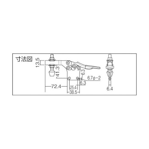 ハンドル横型トグルクランプ(下方押え型)
