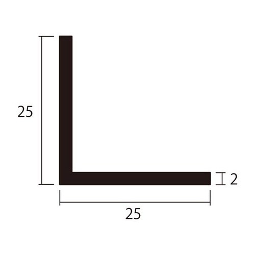 アルミアングル1m2.0×25×25黒4
