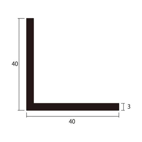 アルミアングル1m3.0×40×40黒4