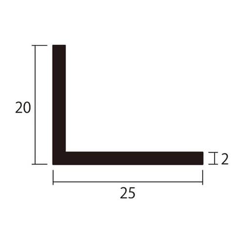 アングル1m2.0×20×25銀4本