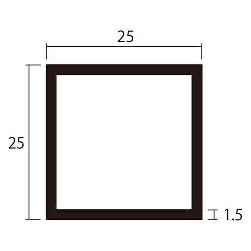 角パイプ1m1.5×25×25銀4本