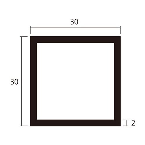 角パイプ1m2.0×30×30銀4本
