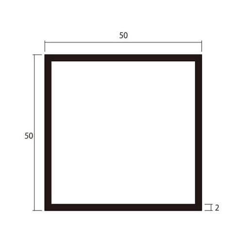 角パイプ1m2.0×50×50銀4本