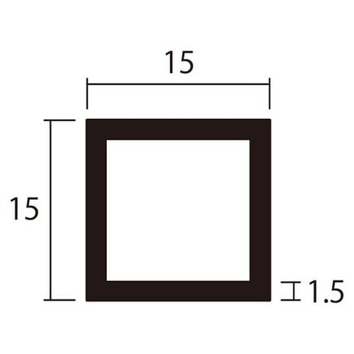 角パイプ1m1.5×15×15ステン4本