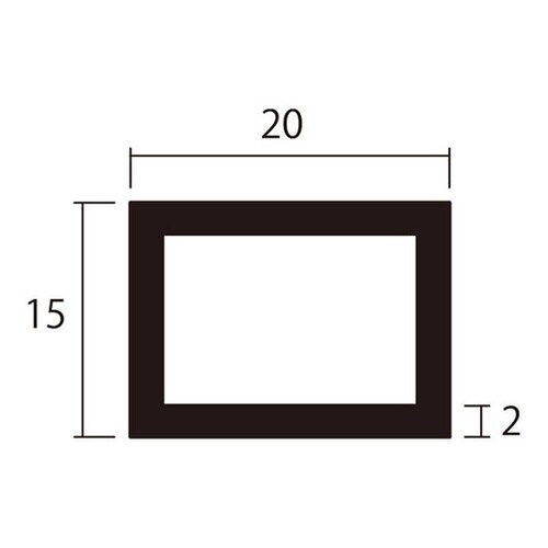 角パイプ1m2.0×15×20銀4本