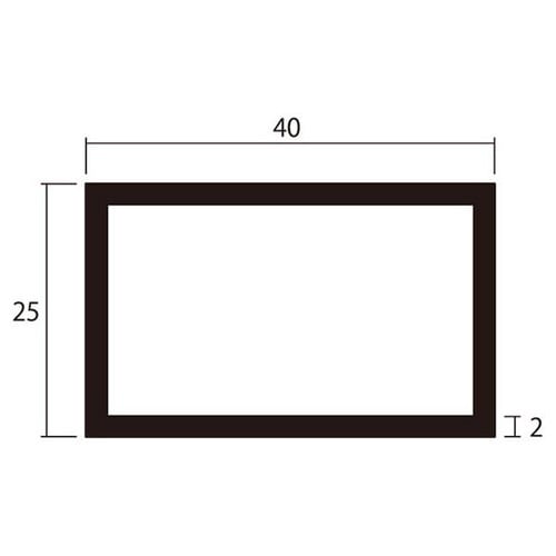 角パイプ1m2.0×25×40銀4本