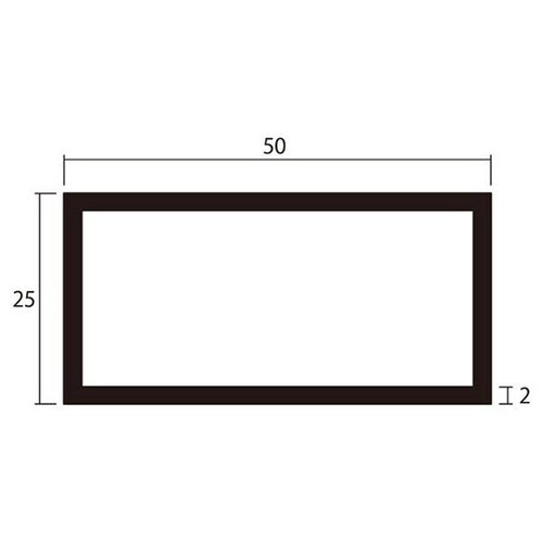角パイプ1m2.0×25×50銀4本