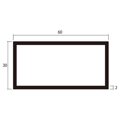 角パイプ1m2.0×30×60銀4本