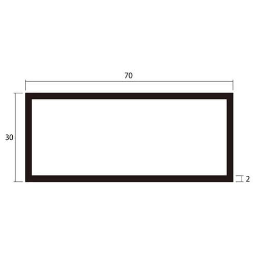 角パイプ1m2.0×30×70銀4本
