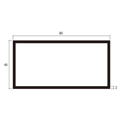 角パイプ1m2.0×40×80銀4本
