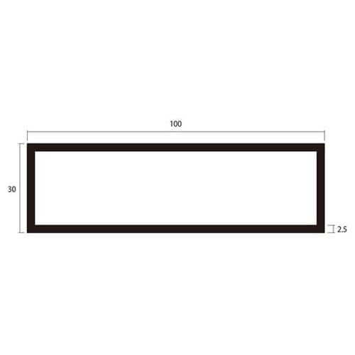 角パイプ1m2.5×30×100銀4本
