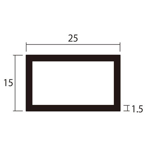 角パイプ1m1.5×15×25銅4本