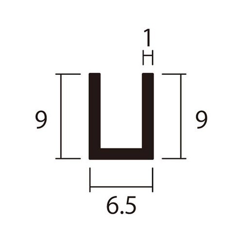 アルミチャンネル1m1.0×6.5×9銀