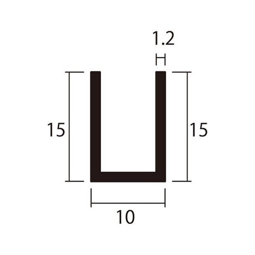 アルミチャンネル1m1.2×10×15銀