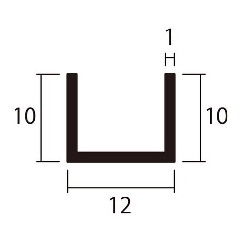 アルミチャンネル1m1.0×12×10銀