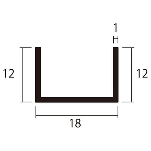 アルミチャンネル1m1.0×18×12銀