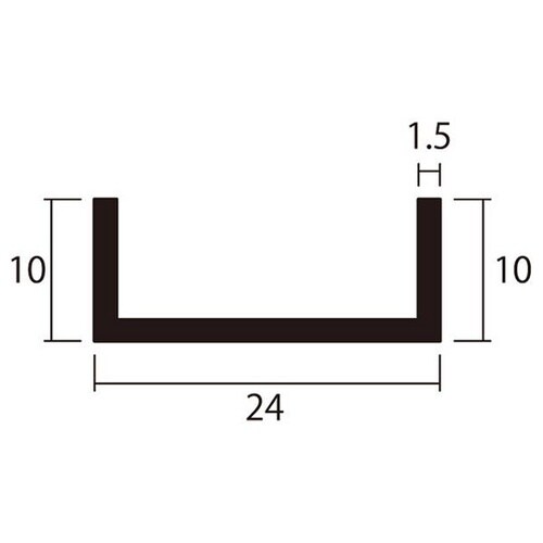 アルミチャンネル1m1.5×24×10銀