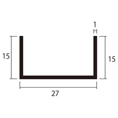 アルミチャンネル1m1.0×27×15銀