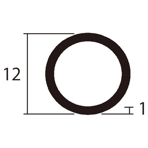 アルミ丸パイプ1m1.0×12銀4本