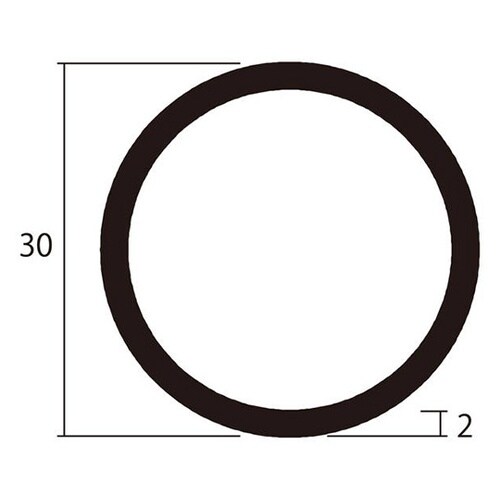 アルミ丸パイプ1m2.0×30銀4本