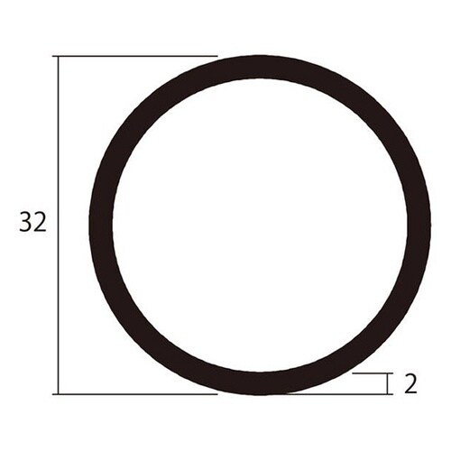 アルミ丸パイプ1m2.0×32銀4本