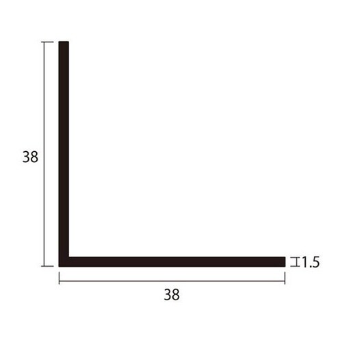 アングル2m1.5×38×38銀2本
