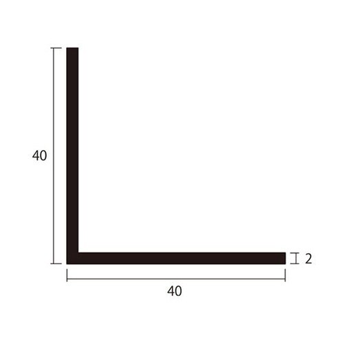 アングル2m2.0×40×40銀2本