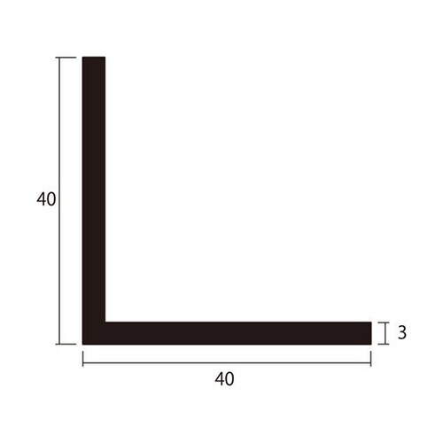 アングル2m3.0×40×40黒2本