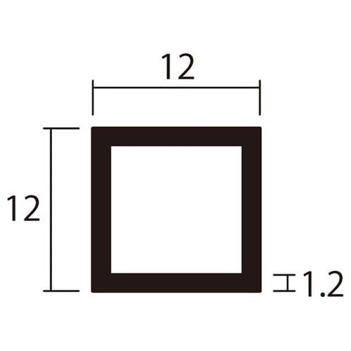 角パイプ2m1.2×12×12銀2本